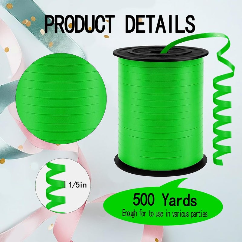 YCDMLJC Green Curling Ribbon,500 Yards Ribbons for Crafts,1/5 Inch Ribbon,Balloon String, Party Decoration,Ribbons for Florist Flower Bows for Graduation Supplies - Image 2